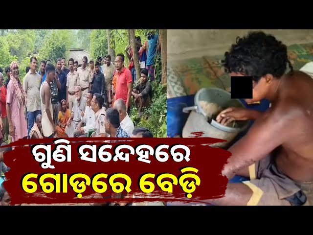 ଗୁଣିଗାରେଡ଼ି-ସନ୍ଦେହ-କରି-ଯୁବକଙ୍କୁ-ଜଞ୍ଜିରରେ-ବାନ୍ଧି-ବାଡ଼େଇଲେ-ଗାଁ-ଲୋକେ-||-knews-odisha