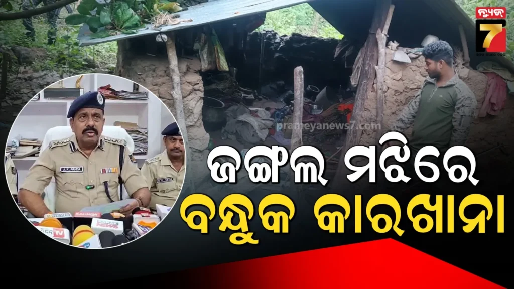 ଗଜପତି-ଜିଲ୍ଲାରେ-ବନ୍ଧୁକ-ତିଆରି-କାରଖାନା-ଠାବ-:-୧୨-ଦେଶୀ-ବନ୍ଧୁକ-ଜବତ,-୨-ଗିରଫ